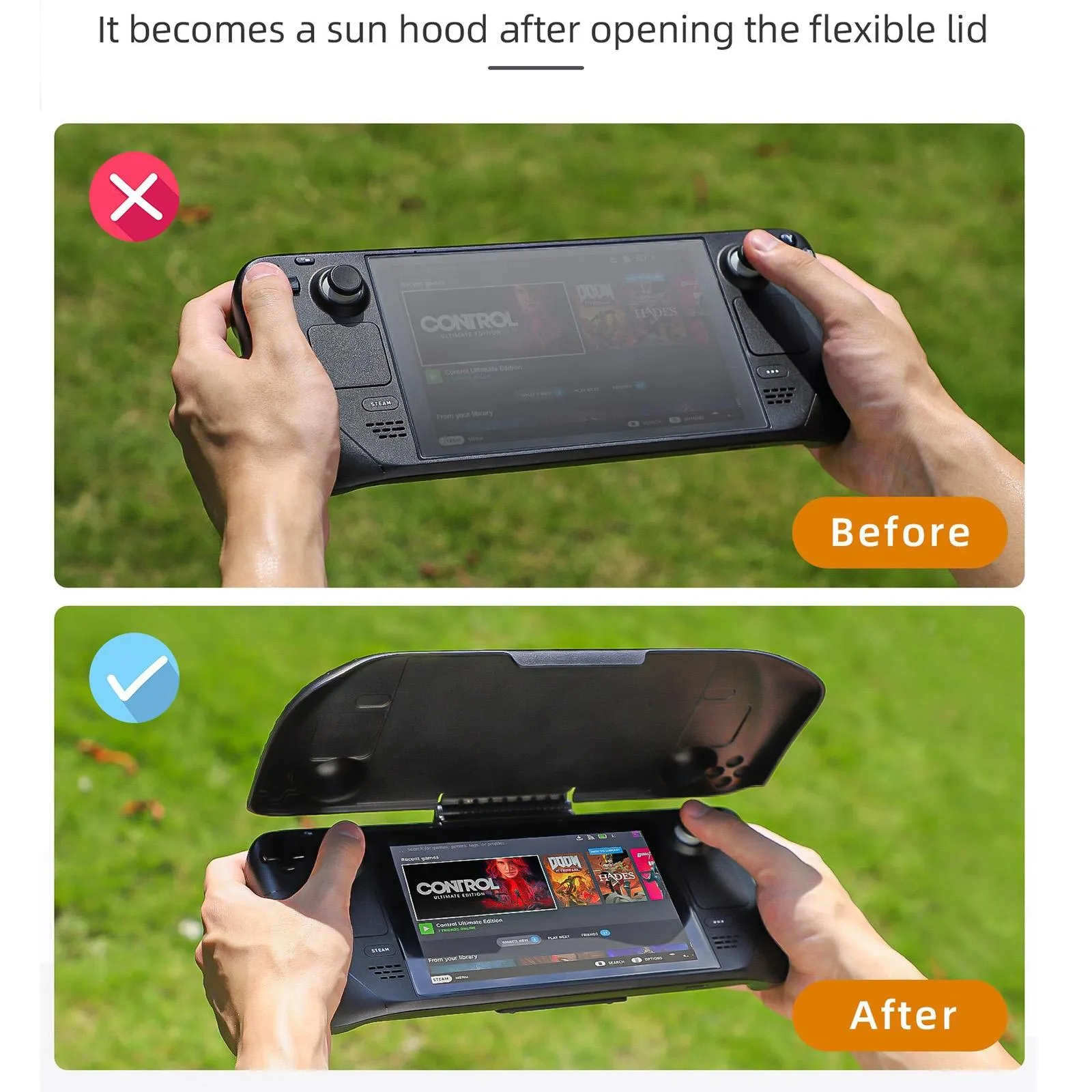 3-in-1 Gaming Console Protector | Sun Hood | Kickstand
