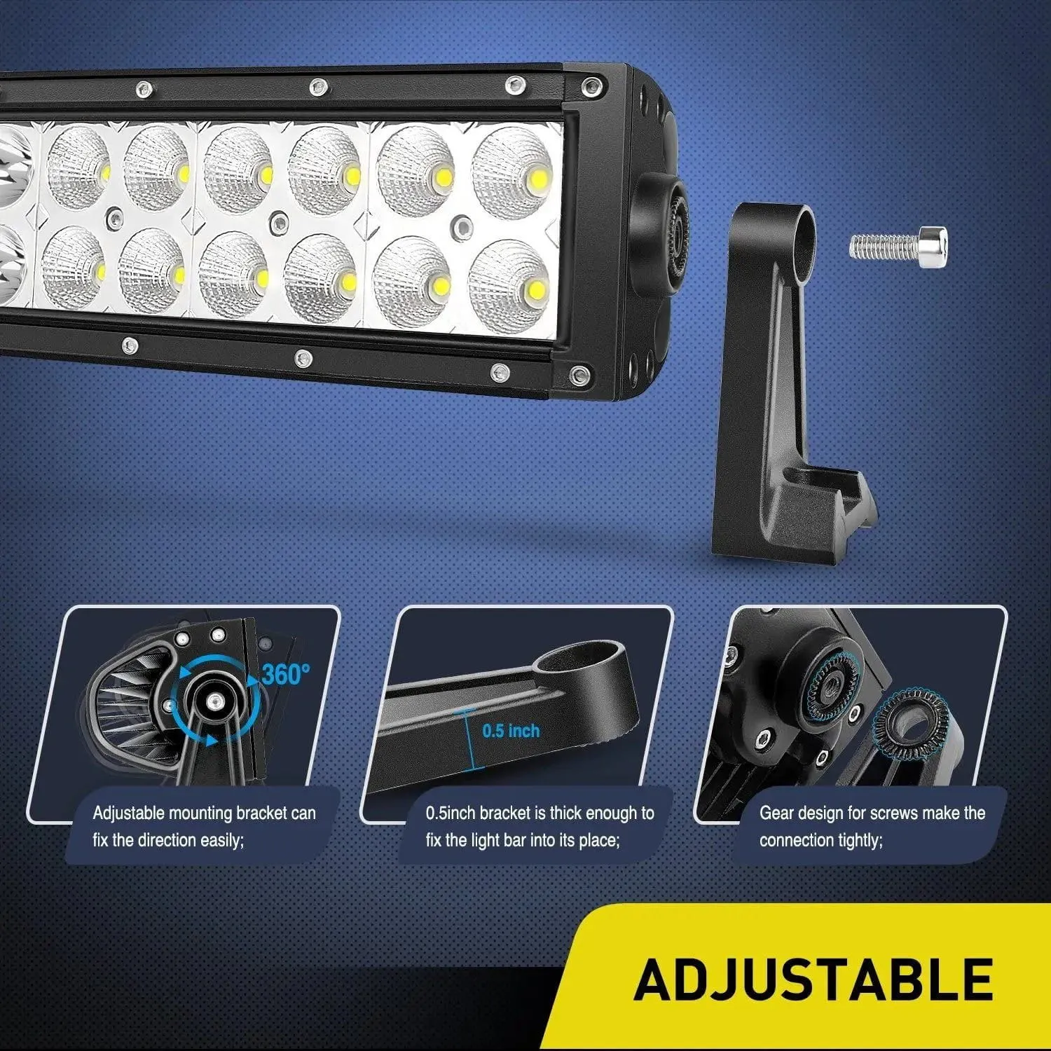 32 Inch 180W Double Row Curved Spot Flood LED Light Bar