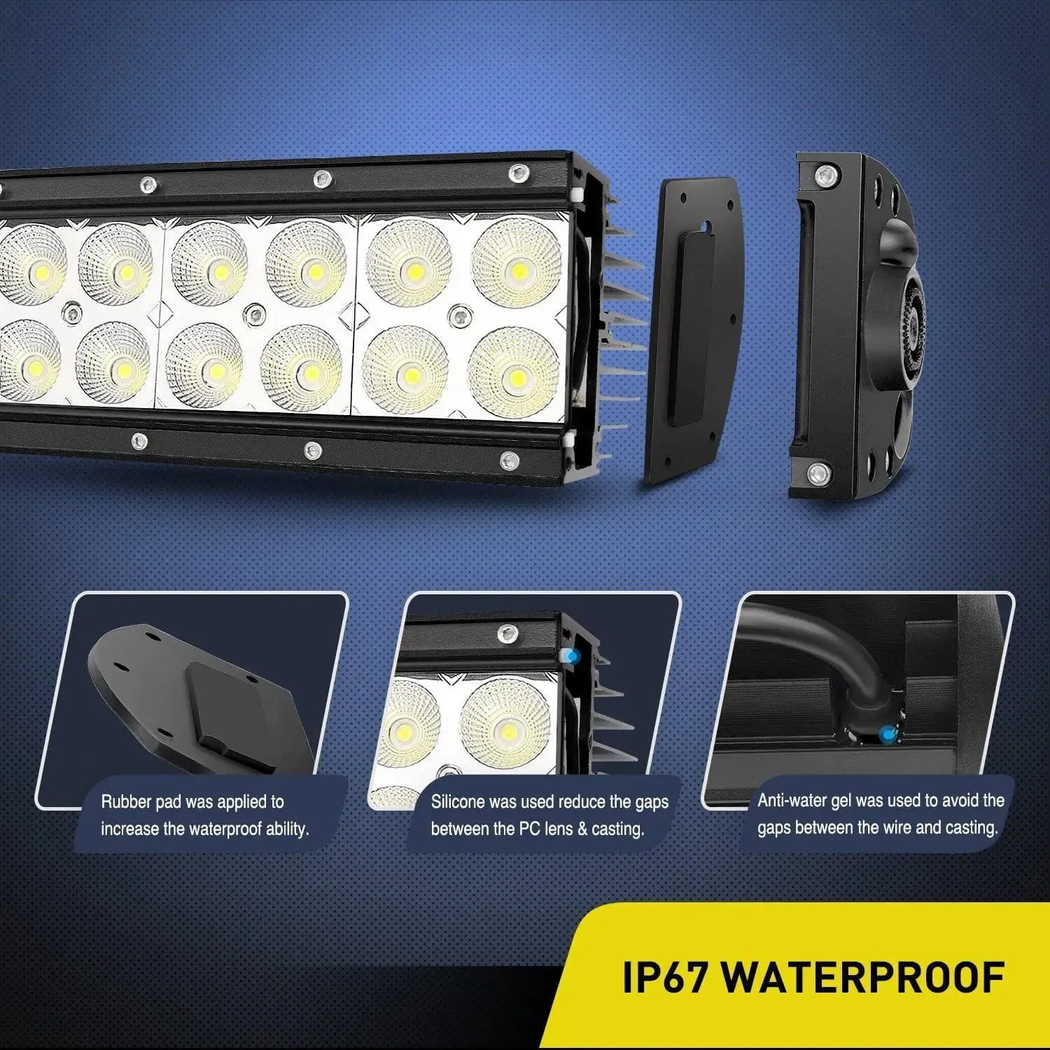 32 Inch 180W Double Row Curved Spot Flood LED Light Bar