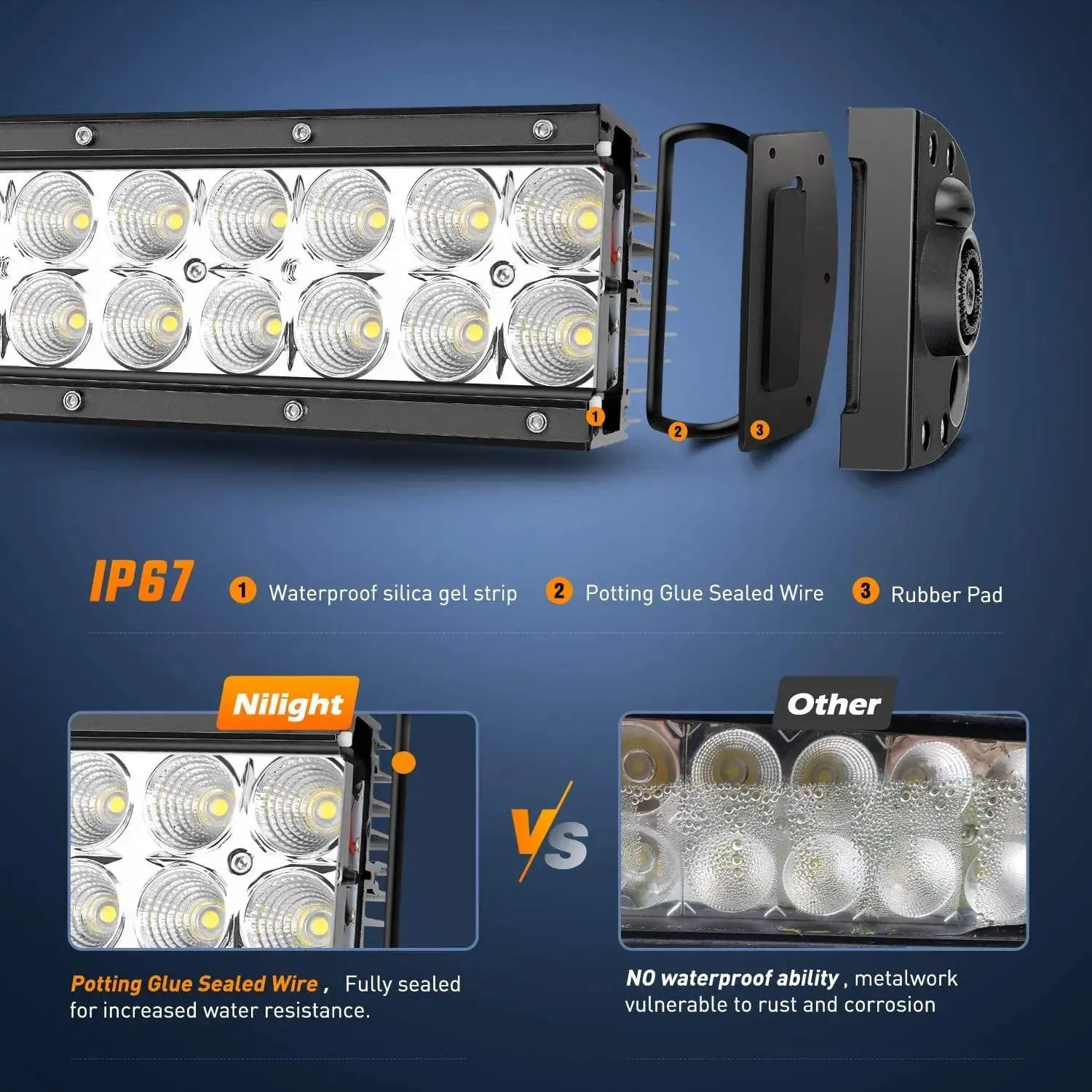 42 Inch 240W Double Row Spot Flood LED Light Bar