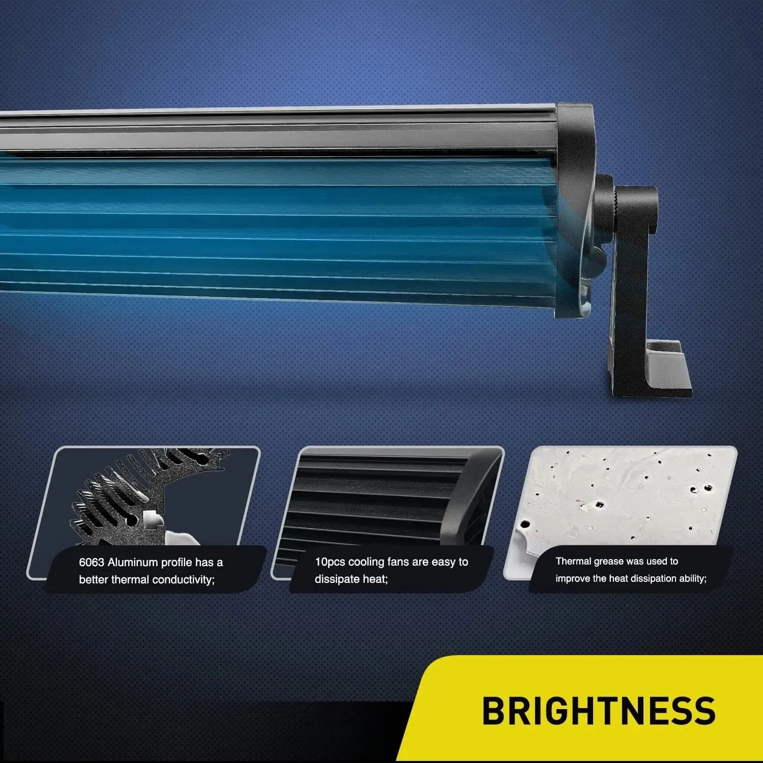 42 Inch 648W 43000LM Triple Row Spot Flood LED Light Bar