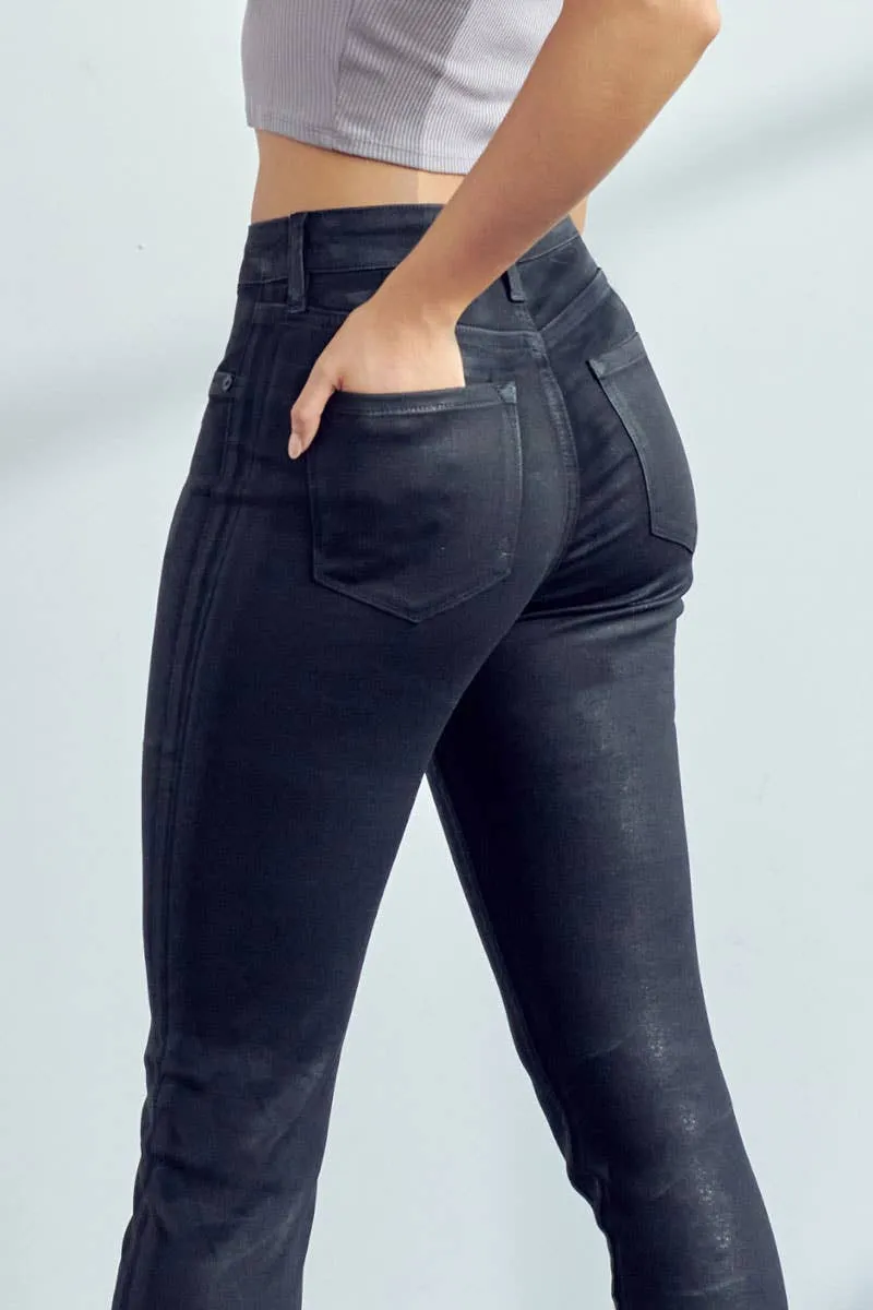 Faux Black Leather Leggings Wetlook Leggings