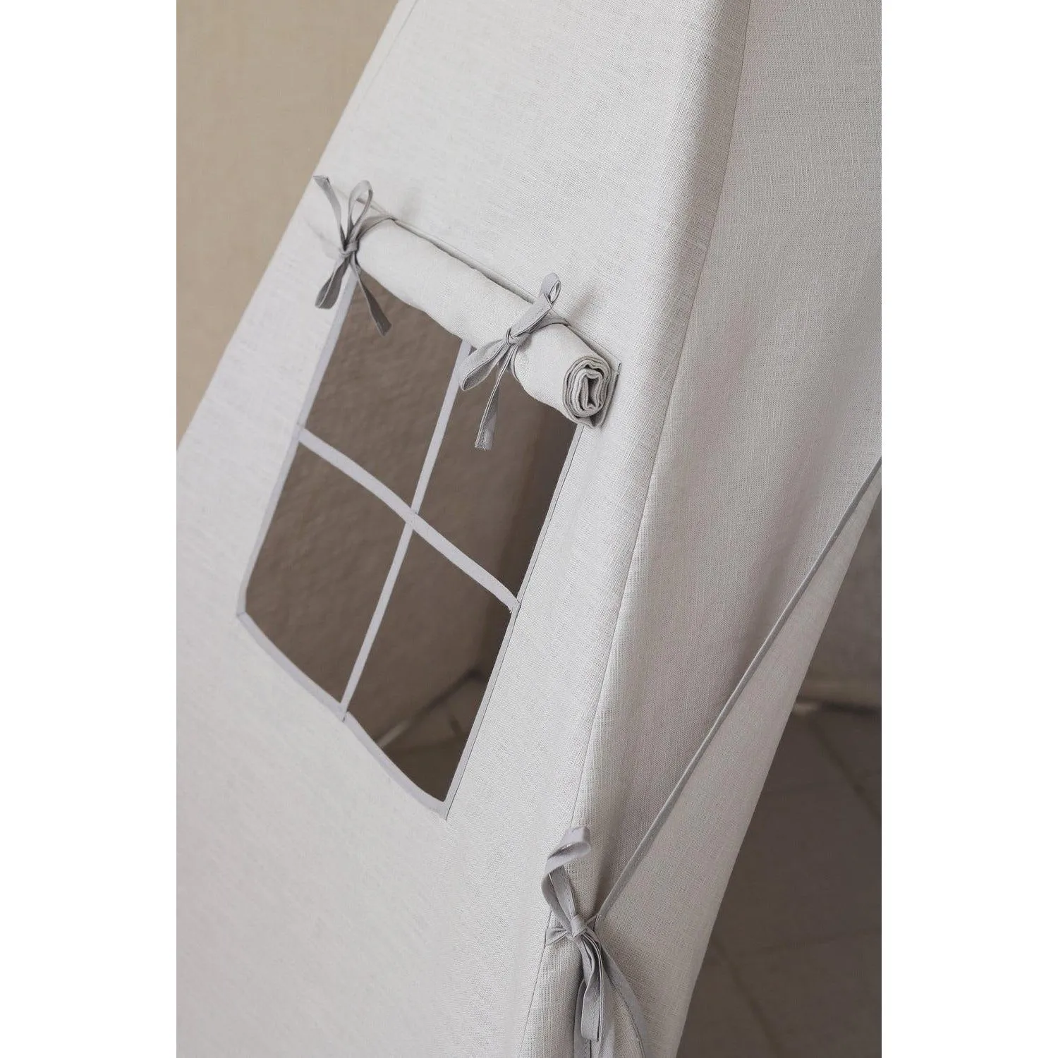 “Pigeon Grey” Linen Teepee Tent