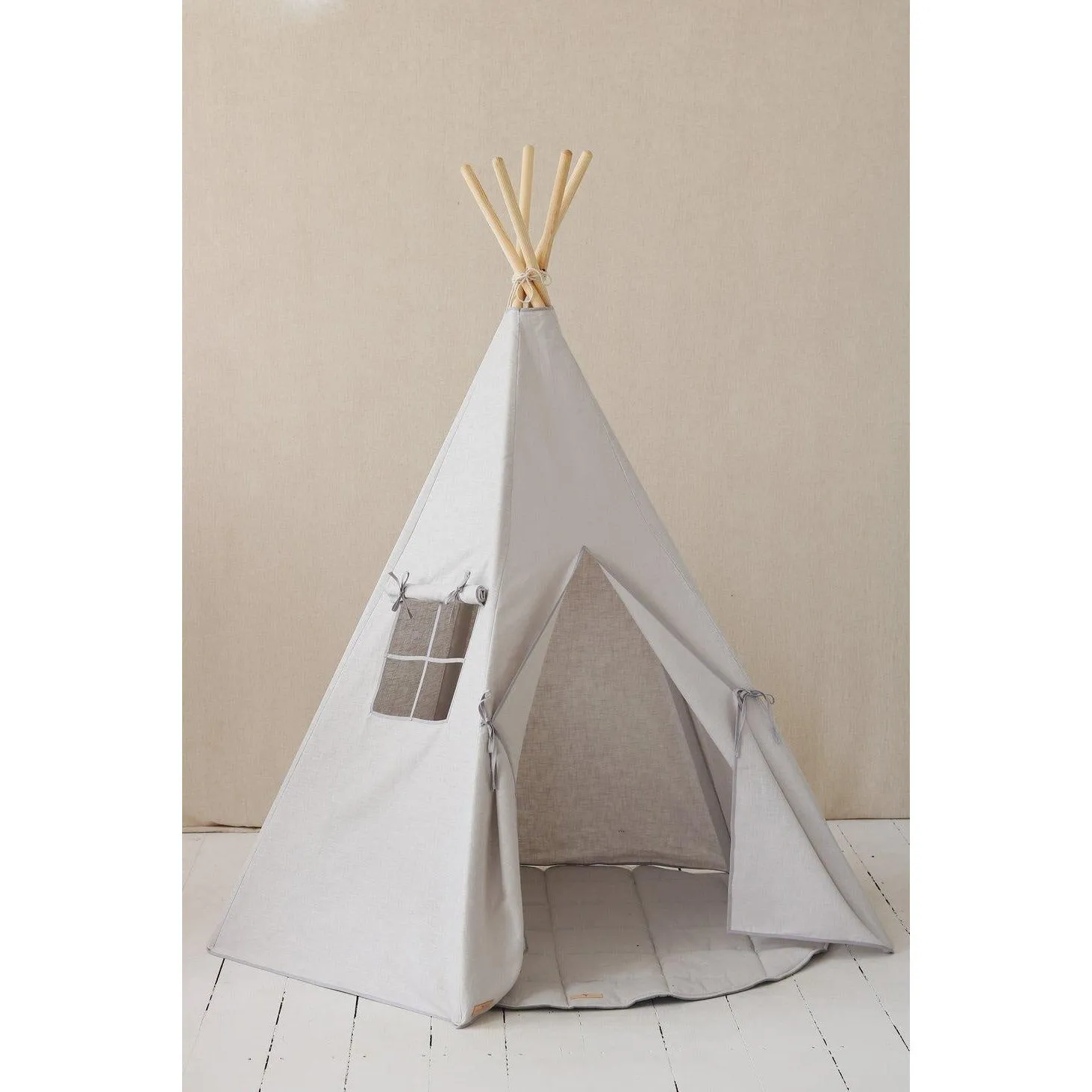 “Pigeon Grey” Linen Teepee Tent