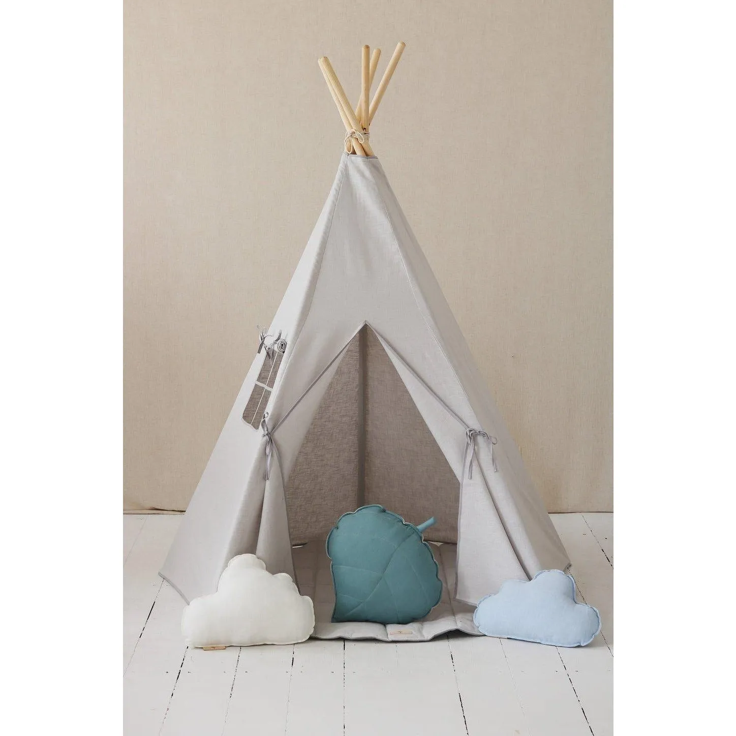 “Pigeon Grey” Linen Teepee Tent