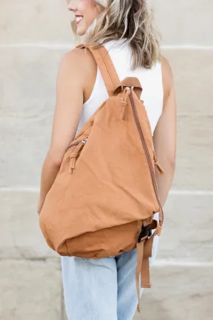 Stylish Asymmetric Canvas Fold-Over Backpack with Adjustable Straps